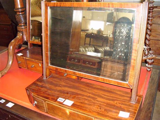 Two George III bowfronted toilet mirrors